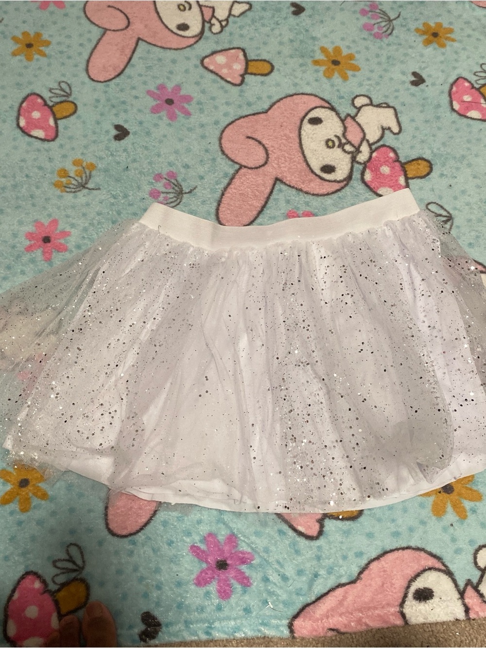 White Glitter Tulle Skirt - Women's Sparkle Skirt